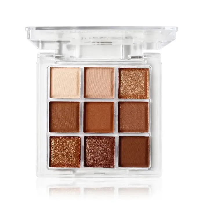 Palette de maquillage d'ombre à paupières rouge brune