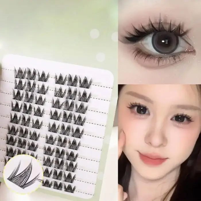 Nouveau Bricolage faux cils 10 rangées renard moelleux Anime