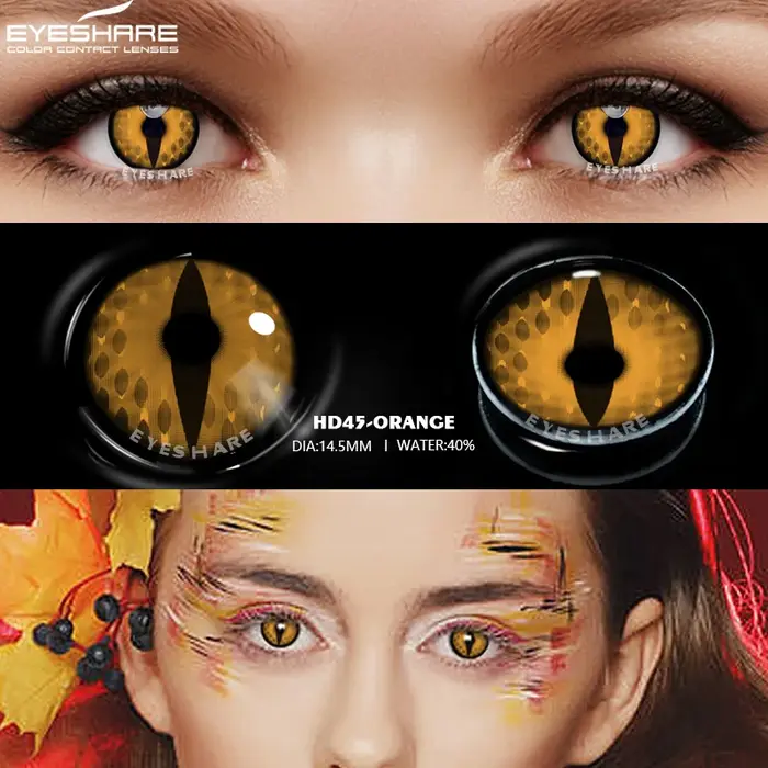 EYESHARE Cosplay lentilles de Contact colorées pour les yeux 2 pièces lentille de couleur jaune annuel Anime