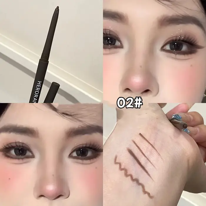 Crayon Eyeliner Gel Ultra-fin noir marron sous les yeux, stylo imperméable, mat couché, ver à soie,