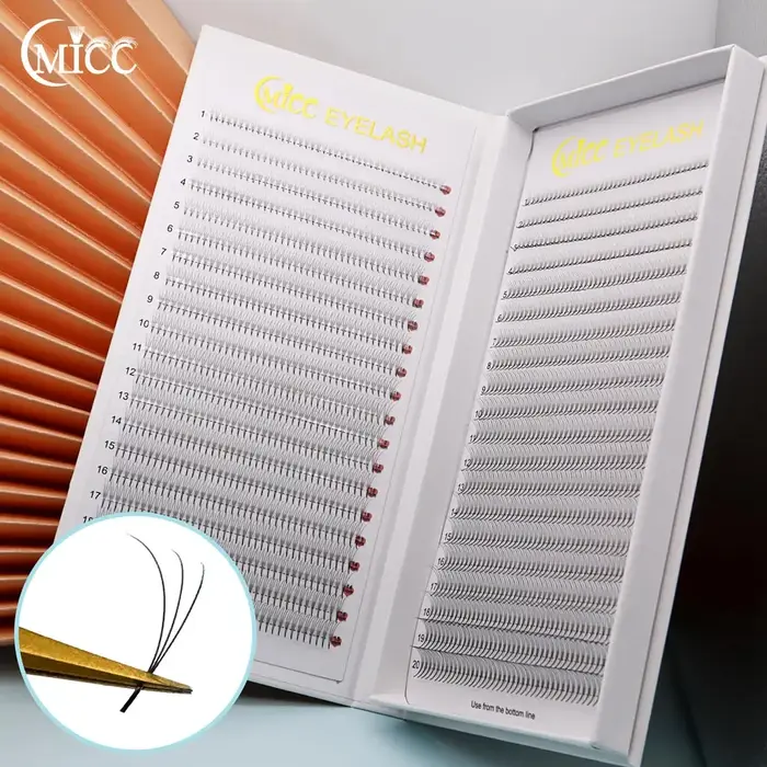 40 lignes 2D 1600 ventilateurs 20D XXL plateau ventilateurs de Volume russe tige pointue Extension d