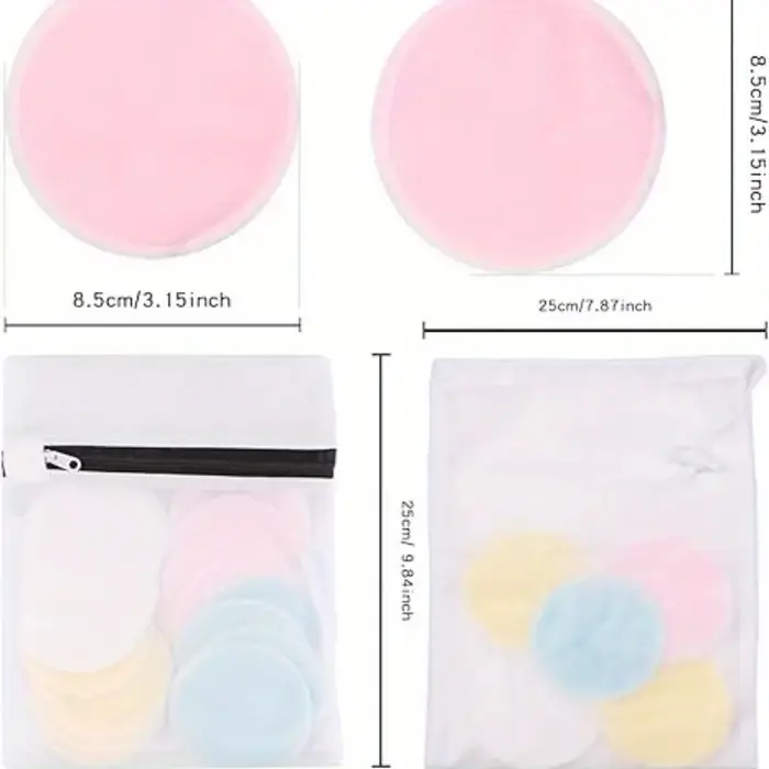 Tampons démaquillants réutilisables en fibre de bambou
