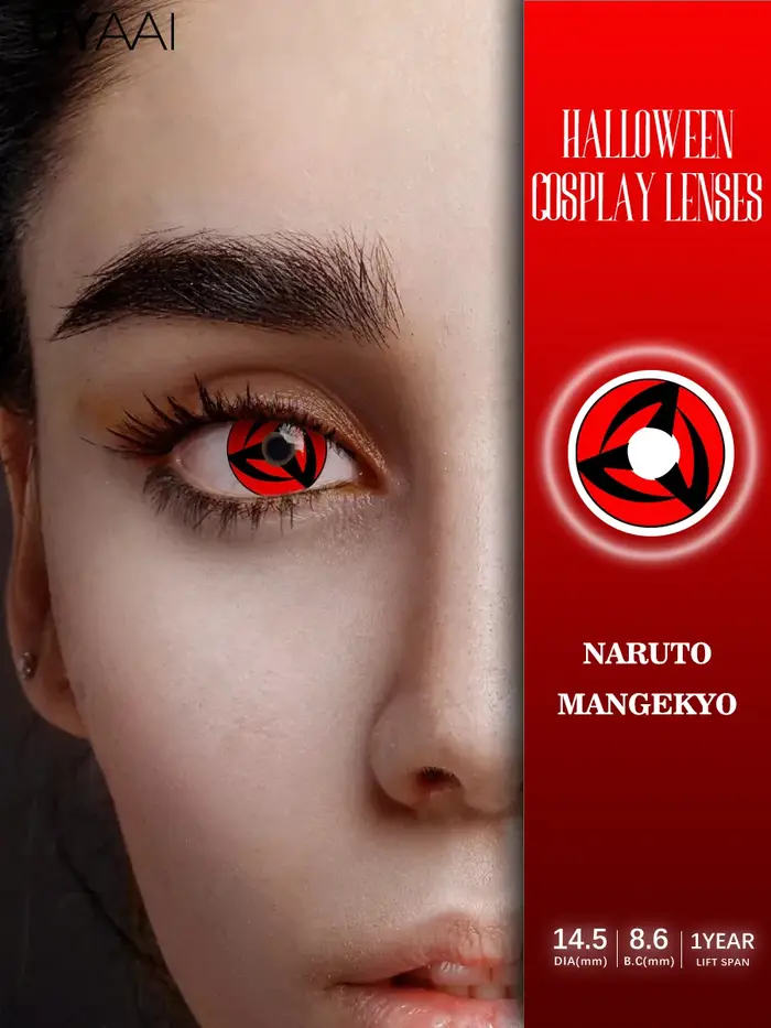 UYAAI Cosplay lentilles blanches Anime couleur des yeux noirs