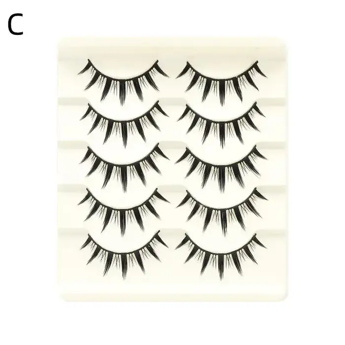 Nouvelles 5 paires de faux cils Manga pour cosplay, cils en bande, aspect naturel doux, effet œil de