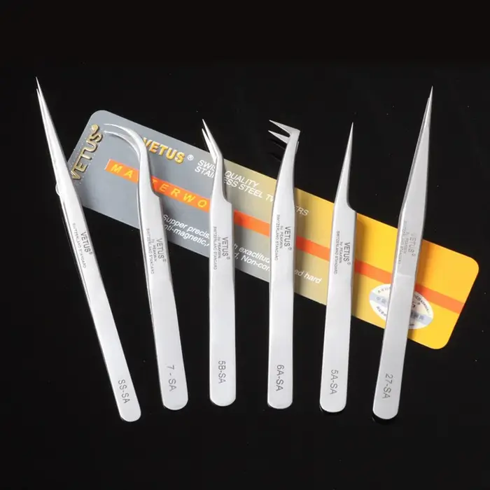 Vetus SA Series – pinces à cils en acier inoxydable pour extensions
