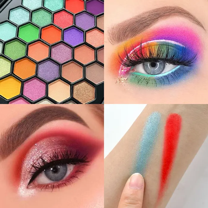 POPFEEL Palette de fards à paupières 54 couleurs – Tons de terre polyvalents et nuances arc-en-ciel vibrantes en un compact – Créez des looks de maquillage sans fin