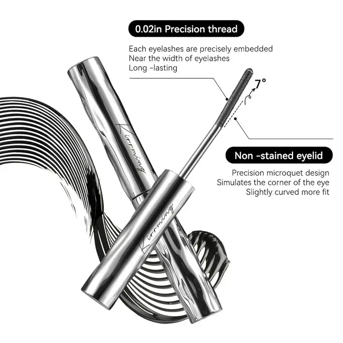 Mascara Tube Métallique Imperméable Noir Fibre de Soie Longue Tenue Courbant les Cils Sans Grumeaux