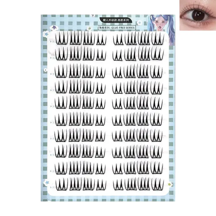 10 rangées coréen fille groupe Style faux cils U forme vaporeux idole