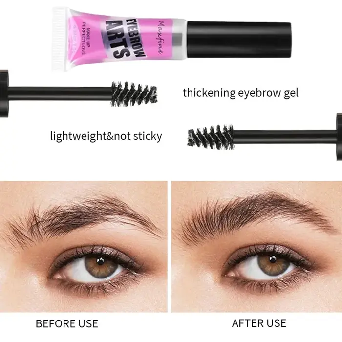 Mascara teinté pour sourcils imperméable longue durée, gel pour sourcils à brosse fine, maquillage naturel 3D pour sourcils effilés pour un style quotidien