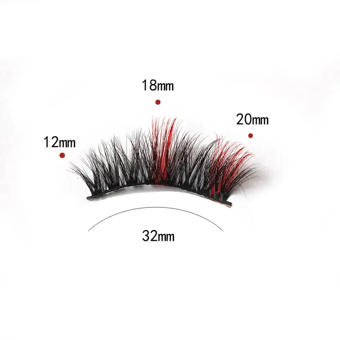 Faux cils colorés en faux vison, dramatiques, moelleux, doux, faits à la main, maquillage, beauté, vente en gros, document