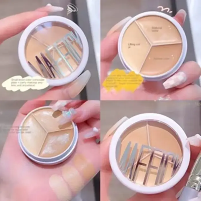 Palette de 3 Correcteurs Professionnels Couvre les Vaches Foncées autour des Yeux et du Visage