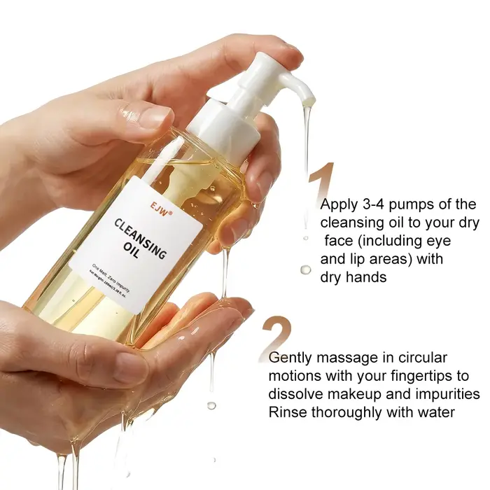 Huile nettoyante pour le visage, démaquillant doux, émulsionne et dissout rapidement le maquillage, nettoie en profondeur les pores et élimine les points noirs.