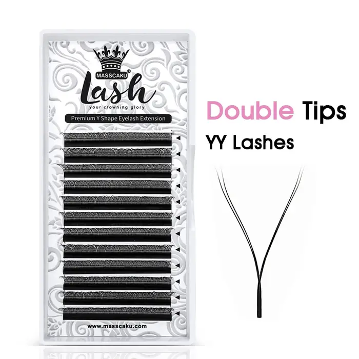 MASSCAKU U forme YY Faux cils C D Curl 8-15mm mélange préfabriqué Volume ventilateur Extension de ci