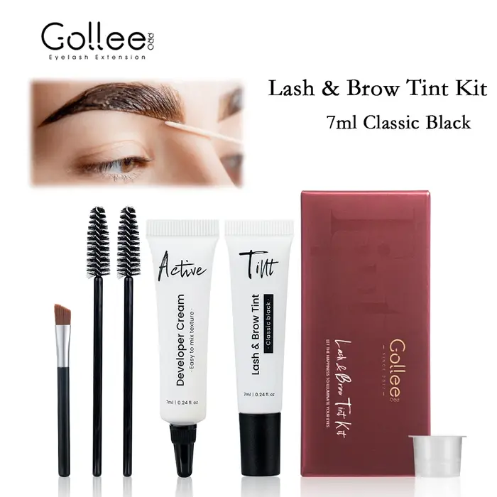 Gollee classique noir naturel cils et sourcils colorant ensemble durable imperméable cils rapide tei