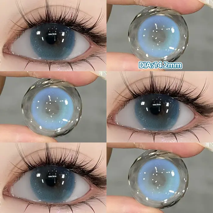 OVOLOOK-1 paire de lentilles de contact colorées pour les yeux, lentilles marron naturelles à la mode, 14.2/14.5mm, lentilles de beauté colorées bleues, violettes, roses