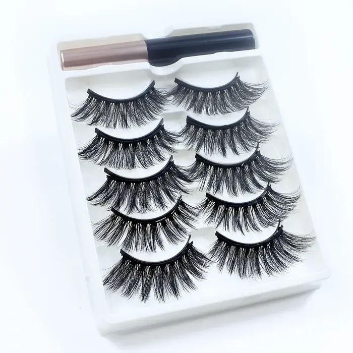 REDSIREN 5 paires de cils magnétiques avec Eyeliner