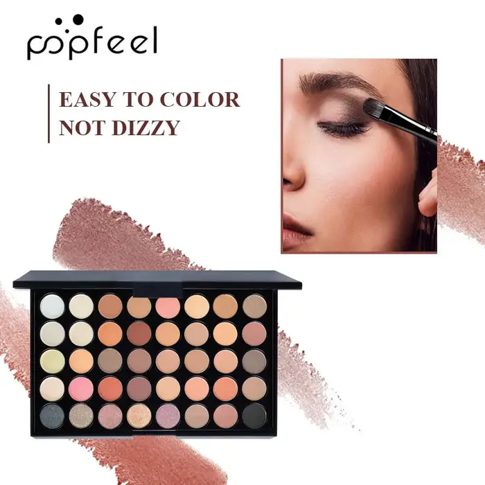 Palette de fards à paupières POPFEEL 40 couleurs, hautement pigmentée, longue tenue, convient aux dé