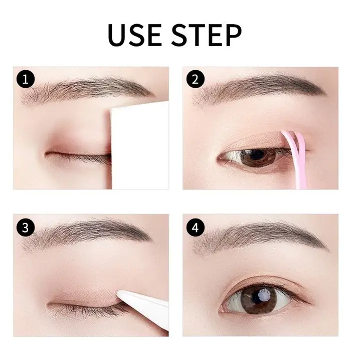 Autocollants invisibles à Double pli pour paupières, bande autocollante en dentelle naturelle, rayures Beige claires, outils de maquillage pour les yeux naturels pour fard à paupières