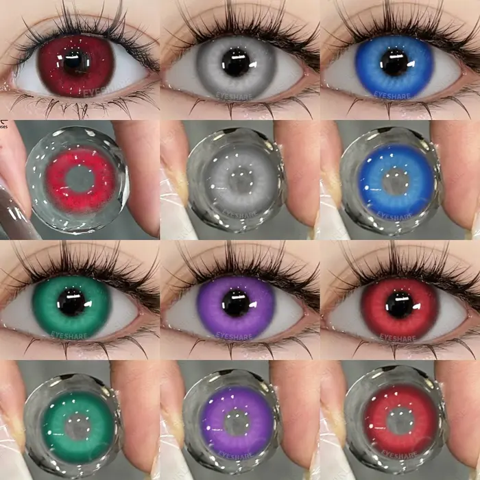 AMARA Cosplay lentilles de Contact colorées pour les yeux lentilles pour les yeux Anime lentilles de Contact grises lentilles vertes lentilles bleues lentilles de mode 1 paire y2k