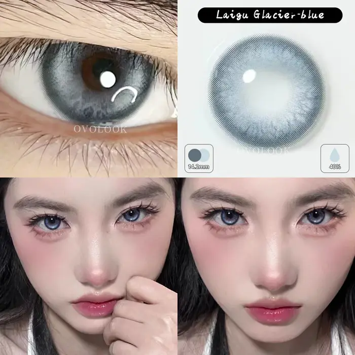 1 paire de lentilles bleues et vertes