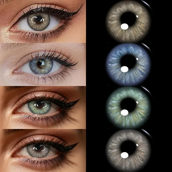 VISUASHOW Iris Grey Lentilles de contact colorées naturelles à usage semi-annuel