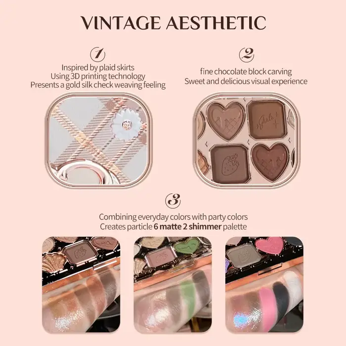 Flower Knows maquillage fard à paupières chocolat Wonder-Shop paillettes mat ombre à paupières Palet