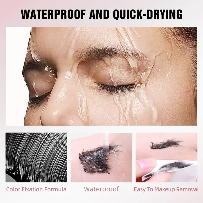 QIBEST nouvelle Fiber de soie Mascara noir imperméable longue durée Extension cils allongement Curling