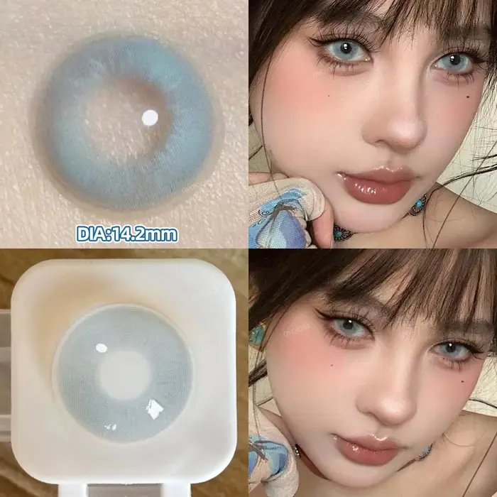 2pcs lentilles bleues naturelles prescription