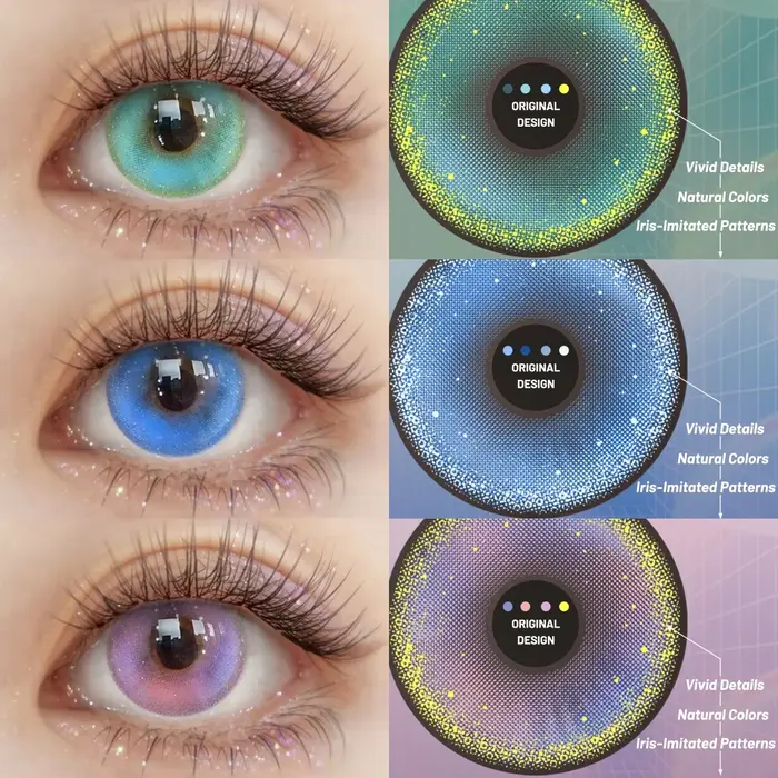 VISUASHOW Iris Grey Lentilles de contact colorées naturelles à usage semi-annuel