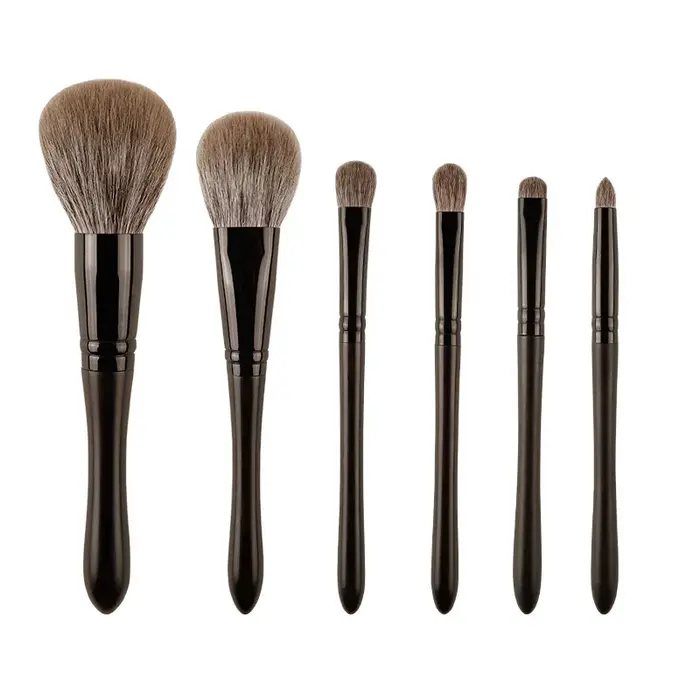 6 pièces/ensemble pinceaux de maquillage en cheveux de renard ensemble poudre fard à joues pli fard
