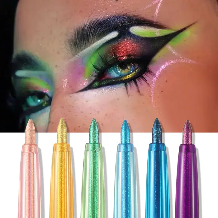 Brillant caméléon métallique bleu Eyeliner Gel stylo fard à paupières multicolore Eye Liner nacré polarisé paillettes yeux Pigment maquillage