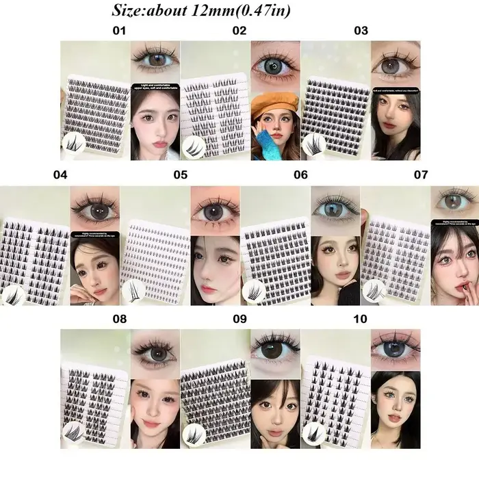 Nouveau Bricolage faux cils 10 rangées renard moelleux Anime