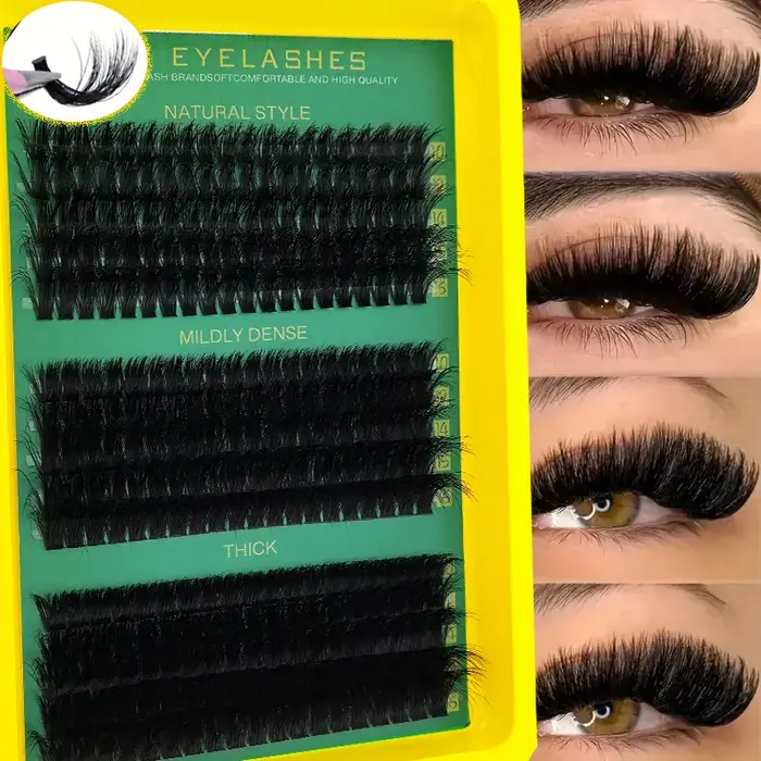 60D80D100D Faux cils épais de longueur mixte