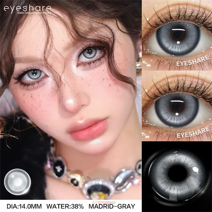EYESHARE Vampire Red Eye Lentilles Halloween Lentilles de contact colorées Diable Cosplay Blanc Anim