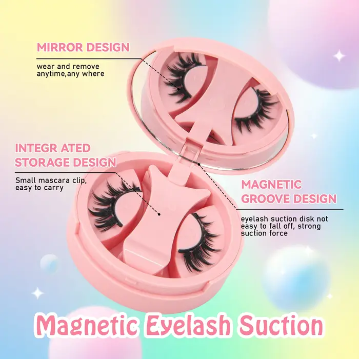 1 paire de faux cils magnétiques de style anime