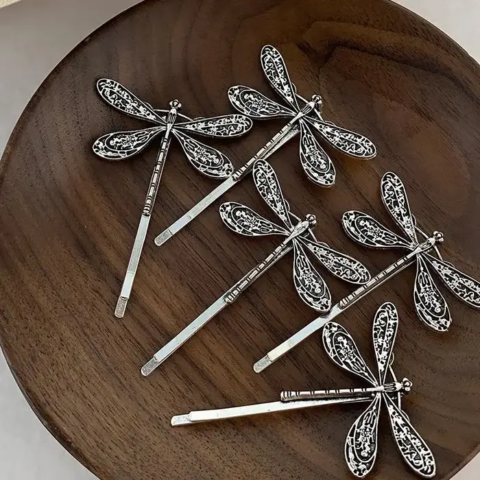 Barrettes à cheveux Dragonfly au design vintage pour femmes et filles