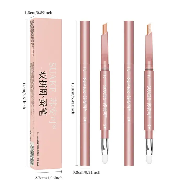 Crayon illuminateur Aegyo Sal waterproof naturel double couleur pour les yeux, effet « silkworm », contour et highlighter pour le maquillage des yeux