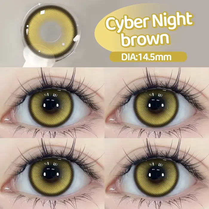 2pcs/paire Big Pupils Cyber Series Halloween Lentilles de contact colorées pour le maquillage des yeux Lentille marron