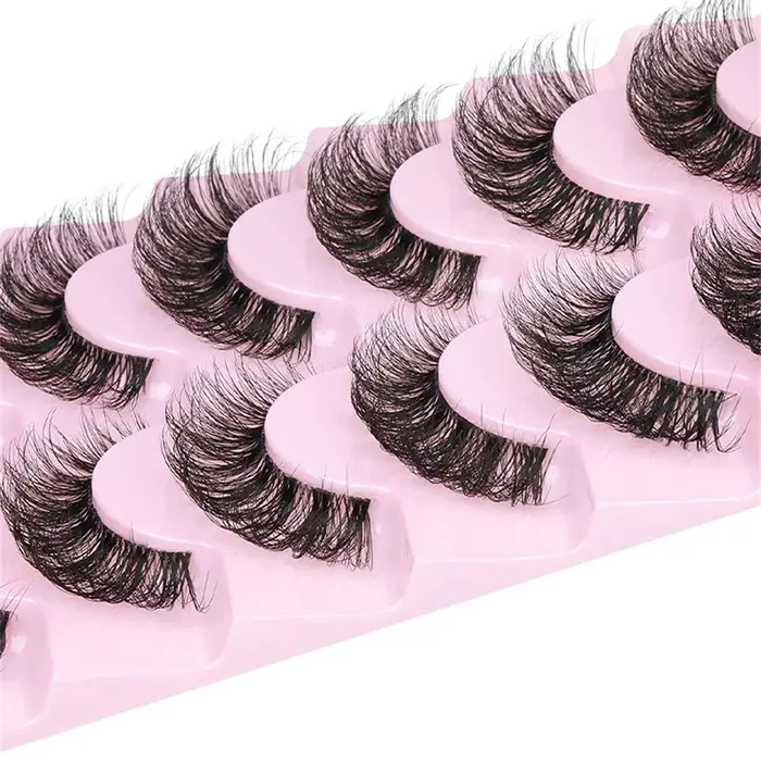 10 paires de Faux cils 6D Super moelleux et vaporeux