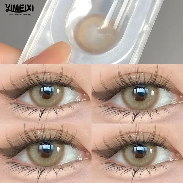 YIMEIXI 2 pièces Contacts colorés pour les yeux Nature marron yeux colorés lentilles de Prescription