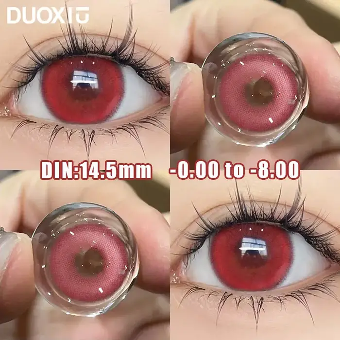 DUOXIU 1 paire de lentilles de Contact de couleur rouge pour élèves