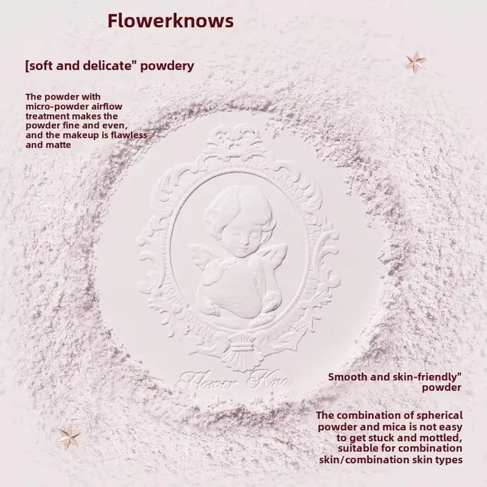 Flower Knows Collection de cupidon aux fraises poudre pressée fond de teint en poudre de maquillage