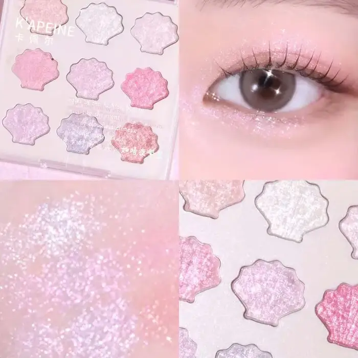 Nouvelle coquille fée nacré fard à paupières Palette Aurora pêche miroitant paillettes scintillantes ombre