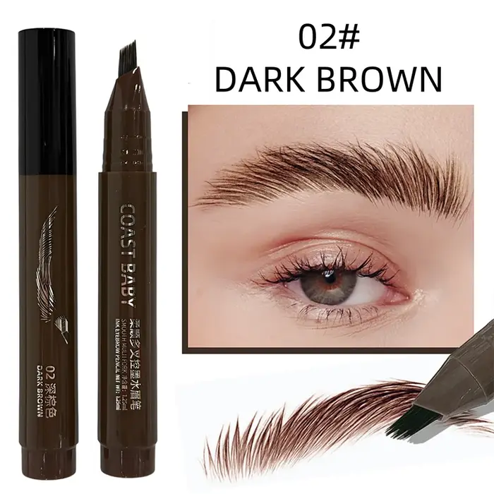 Crayon à sourcils imperméable-forme rapide, aspect naturel Ultra-fin, imperméable et résistant à la 