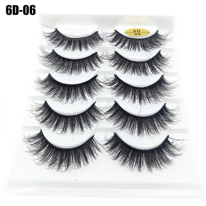 Faux cils en poils de vison naturels faits à la main, outils de maquillage pour les yeux, sans cruau