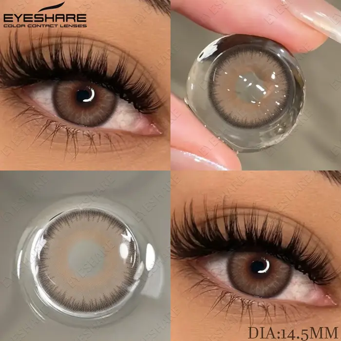 EYESHARE Lentilles de contact colorées naturelles bleues, lentilles bleues, lentilles de contact vertes, lentilles de contact souples pour la beauté et le maquillage des yeux