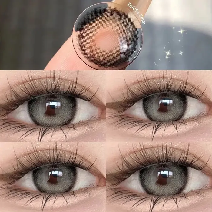 Lentilles de contact de couleur pour les yeux jaune naturel noir myopie