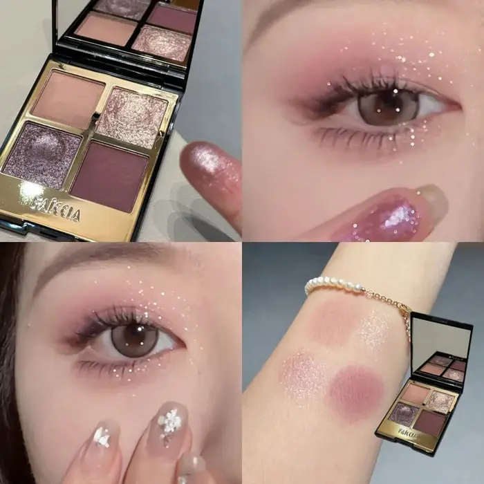 Palette de fards à barrage fumés à quatre couleurs pour les yeux
