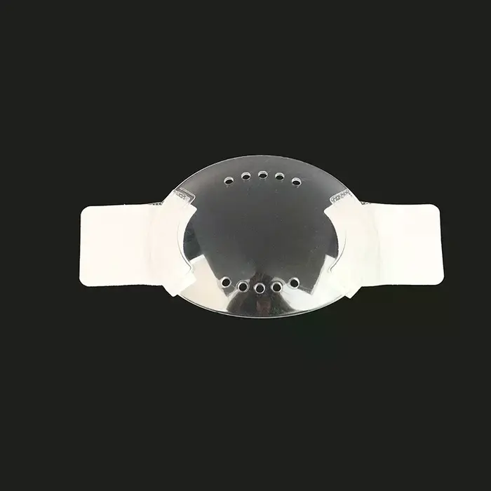 Bouclier oculaire auto-adhésif en plastique transparent