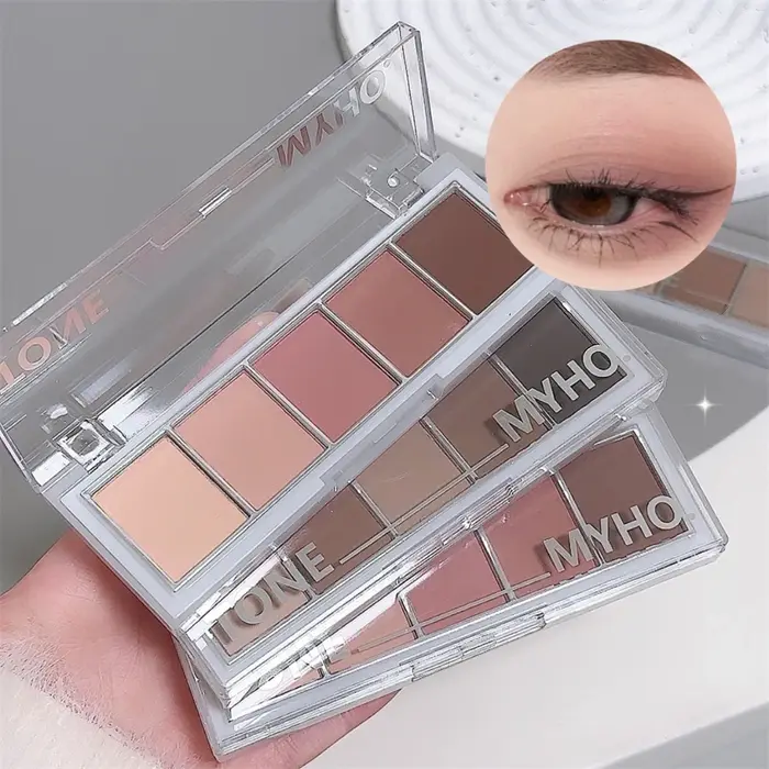 MYHO coréen cinq couleurs fard à paupières Palette plein mat brun Contour du visage ombre